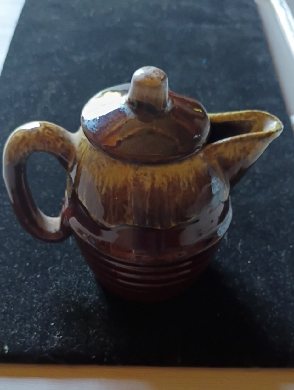 Mini Ceramic Pitcher Jug in Brown and Amber